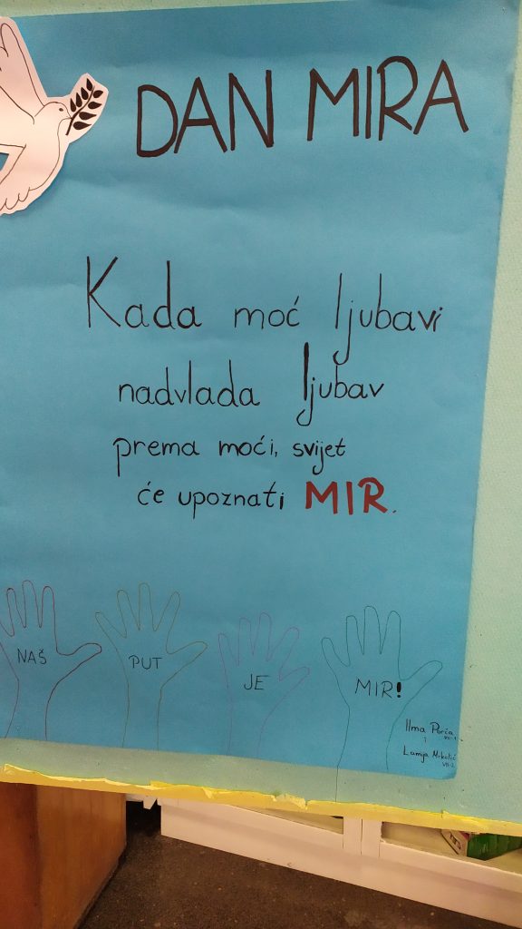 Obilježavanje Dana mira u Prvoj osnovnoj školi