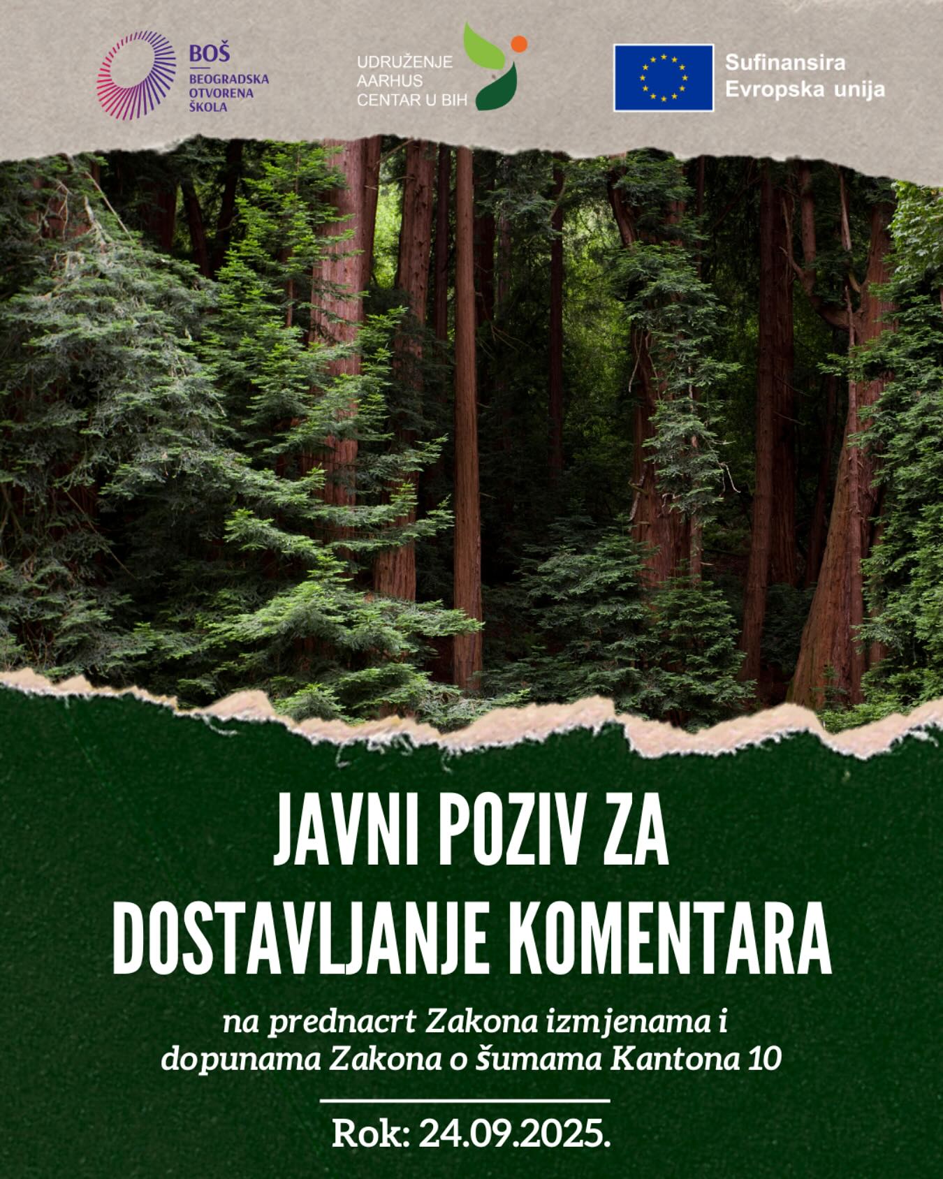Poziv za dostavljanje prijedloga i mišljenja na Zakon o šumama Kantona 10