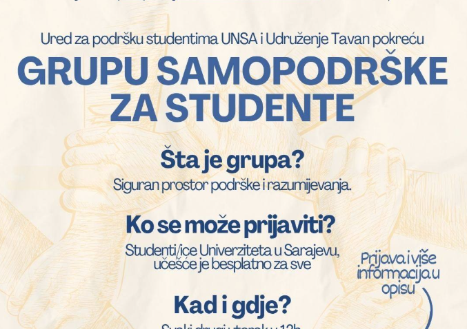 Prijavi se na grupu samopodrške za studente/ice!