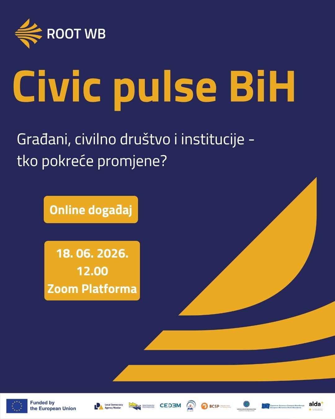Online panel diskusija „Civic Pulse BiH: Građani, civilno društvo i institucije – tko pokreće promjene?“