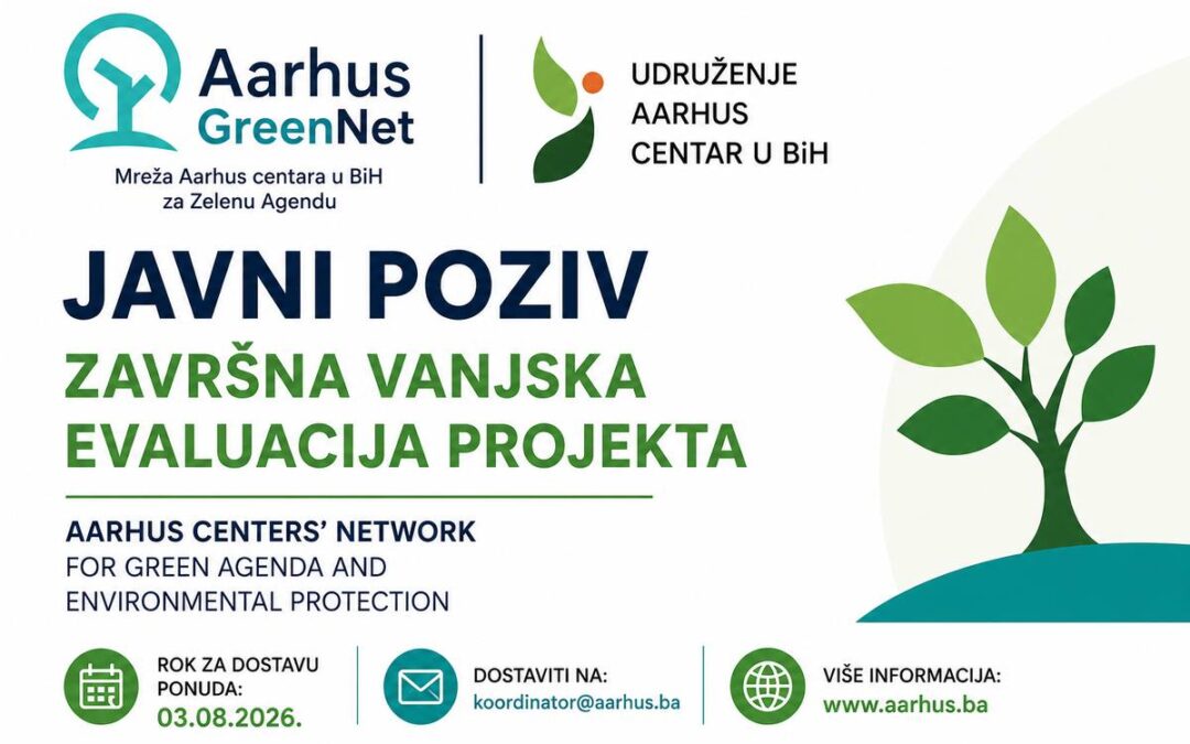 JAVNI POZIV- PRIJAVA ZA PRUŽANJE USLUGE: Stručnjak/inja za monitoring i evaluaciju(M&E) u okviru projekta Mreža Aarhus centara za Zelenu agendu i zaštitu okoliša