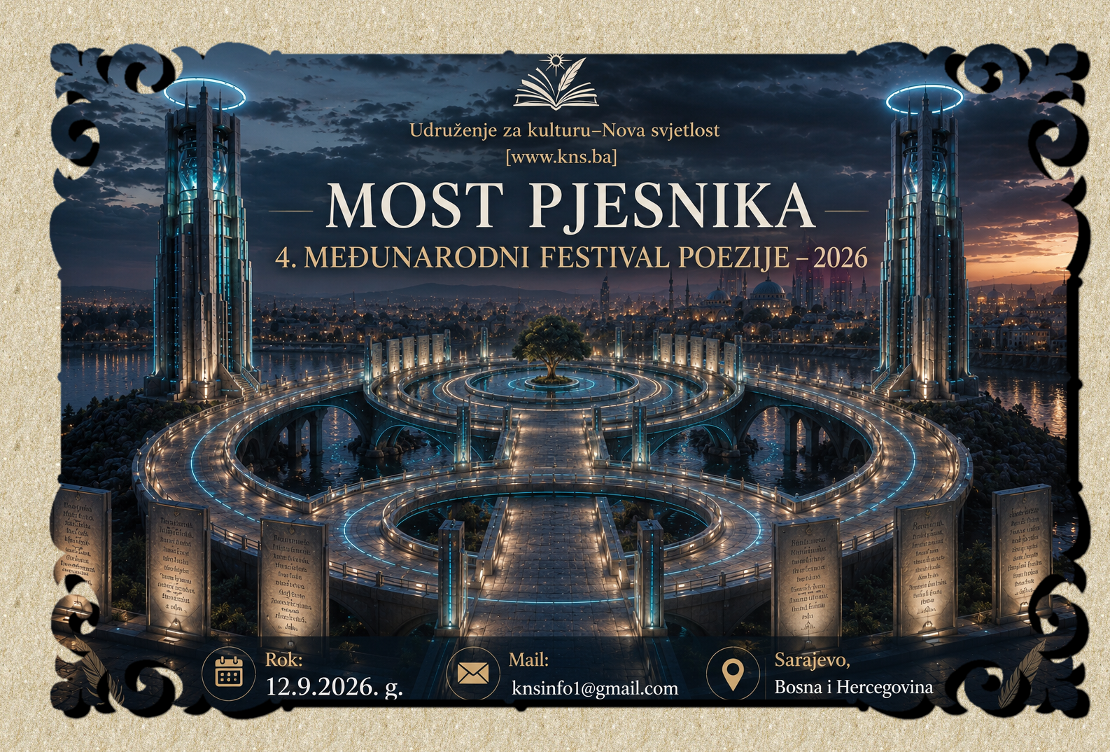 Konkurs: MOST PJESNIKA 2026: JAVNI POZIV: „MOST PJESNIKA 2026–4.MEĐUNARODNI FESTIVAL POEZIJE“