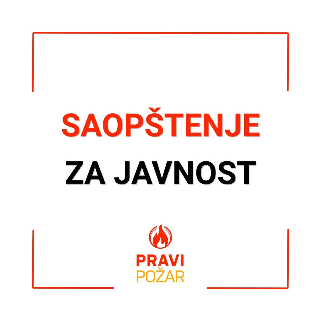 Udruženje “Pravipožar”: Saopštenje za javnost